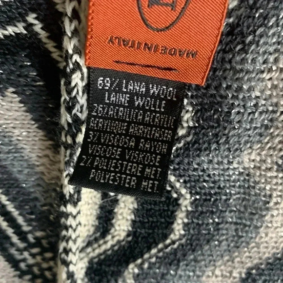 Missoni Scarf  zig zag pattern black and gray made in Italy - Picture 4 of 6